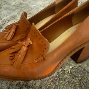 Vince Camuto Brown Tassel Block Heels